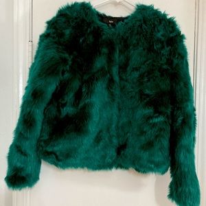 Green fuzzy jacket